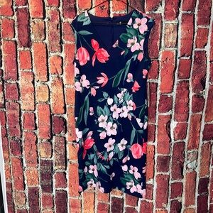 Leslie Fay Womens Floral Sleeveless Dress Blue Size 6 New With Tag